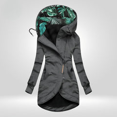 Trendige Winterjacke mit Kapuze für Frauen - Galina in Grau