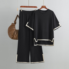 Trendiges Damen Shirt und Hosen Outfit - Benita in Schwarz