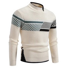 Liam® | Premium Pullover für Herren in Beigestreifen