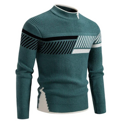 Liam® | Premium Pullover für Herren in Grüner Streifen