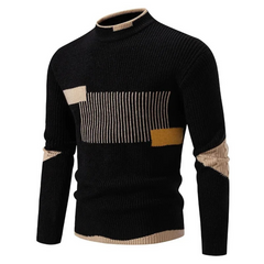 Liam® | Premium Pullover für Herren in Geometrisch schwarz
