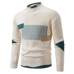 Liam® | Premium Pullover für Herren in Geometrisch beige