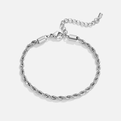 Verdrehte Ketten-Silberarmband