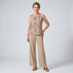Danielle | Elegantes Zweiteiliges Set in Aprikose