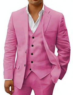 Valerian | Herren Dreiteiler Anzug mit Weste in Rosa