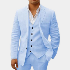 Valerian | Herren Dreiteiler Anzug mit Weste in Blau