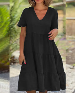 Rieke - Kurzarm-Midikleid - Atmungsaktiv in Schwarz