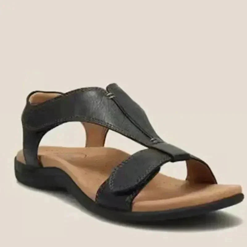 Olga® | Katie verstellbare Sommersandalen aus Leder mit Fußgewölbeunterstützung