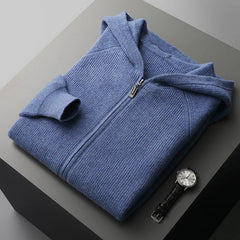 Valletta Cashmere Hoodie in Blue