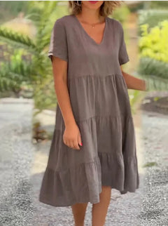 Rieke - Kurzarm-Midikleid - Atmungsaktiv in Braun