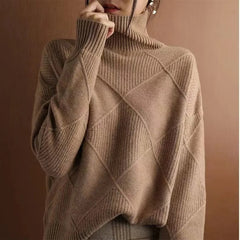 Frieda - Damen Rollkragenpullover in Braun