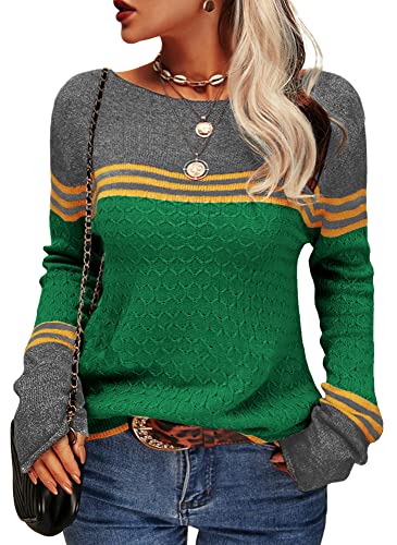 Damen Modischer Streifen-Pullover
