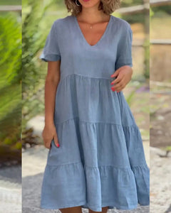 Rieke - Kurzarm-Midikleid - Atmungsaktiv in Blau