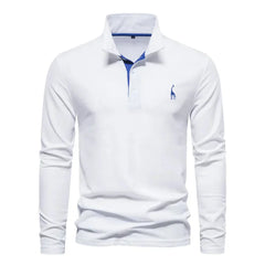 Langärmliges Poloshirt für Herren in Weiß