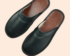 Vegane Lederslipper für Herren in Schwarz