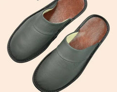 Vegane Lederslipper für Herren in Grau