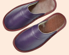 Vegane Lederslipper für Herren in Lila