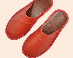 Vegane Lederslipper für Herren in Rot