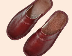 Vegane Lederslipper für Herren in Weinrot