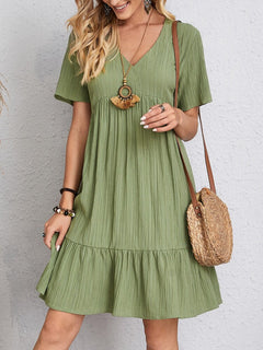 Phoebe - Kleid - Lässiger Plissee-Stil in Grün