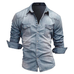 Nariko | Retro-Camisole aus Jeansstoff in Azurblau