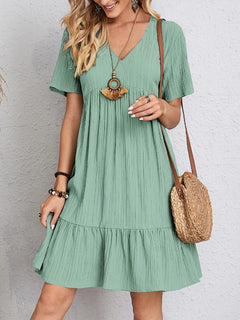 Phoebe - Kleid - Lässiger Plissee-Stil in Hellgrün