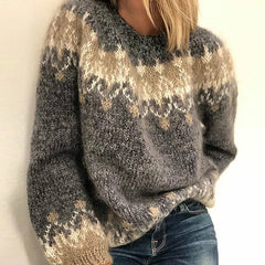 Angela | Vintage Islandpullover in Grau