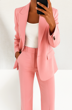 Vera | Eleganter Hosenanzug mit Blazer in Rosa