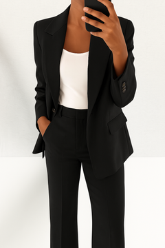 Vera | Eleganter Hosenanzug mit Blazer in Schwarz