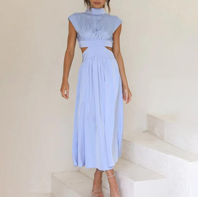 AURELIA® | PLISSIERTES KLEID MIT HOHEM KRAGEN