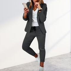 Victoria | Zweiteiliger Blazer Hosenanzug in Grau
