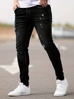 Vielseitige zerrissene Denim-Jeans - Jerwin in Graphitfarbe