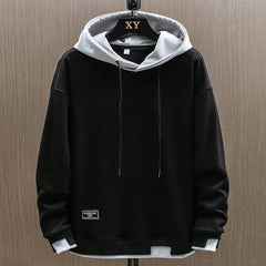 Klassischer zweifarbiger Hoodie - Marco in Schwarz