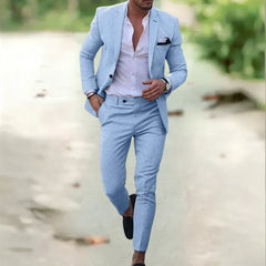 Vincent | Herren Zweiteiliger Anzug Sakko Hose in Himmelblau