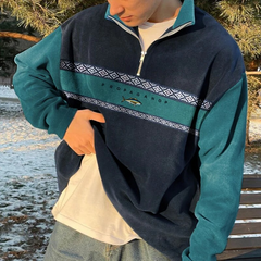 Vintage-Pullover für Herren | Bedrucken in Blau