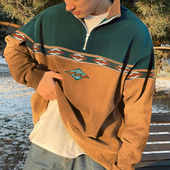 Vintage-Pullover für Herren | Bedrucken in Gelb