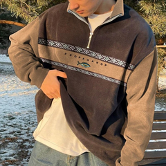 Vintage-Pullover für Herren | Bedrucken in Khaki