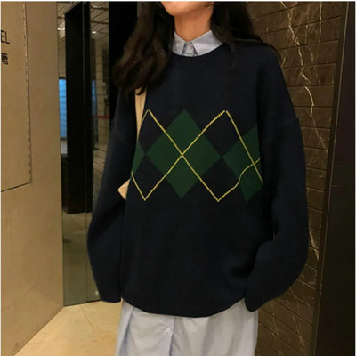 Vintage-Pullover in Übergröß für Damen | Strick