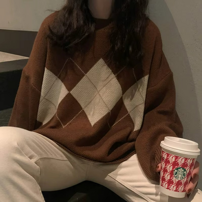 Vintage-Pullover in Übergröß für Damen | Strick