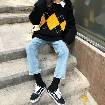 Vintage-Pullover in Übergröß für Damen | Strick