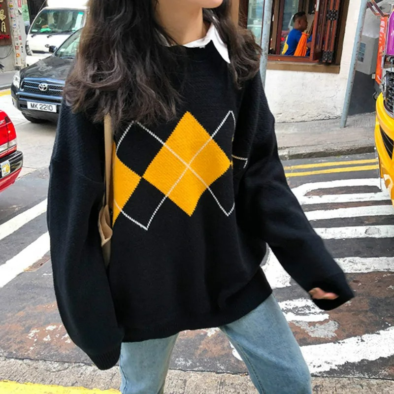 Vintage-Pullover in Übergröß für Damen | Strick