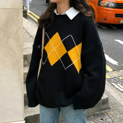 Vintage-Pullover in Übergröß für Damen | Strick