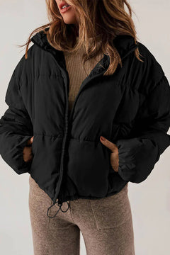 Warm wattierte Winterjacke für Frauen - Claudia in Schwarz