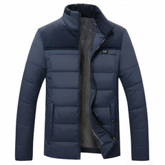 Warme Fleece-Winterjacke für Männer - Kaspar in Blau