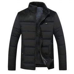 Warme Fleece-Winterjacke für Männer - Kaspar in Schwarz
