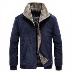 Warme Herren-Fleece-Winterjacke - Jan in Blau