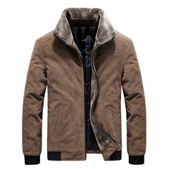 Warme Herren-Fleece-Winterjacke - Jan in Braun