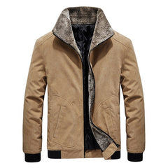 Warme Herren-Fleece-Winterjacke - Jan in Khaki