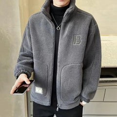 Warme Herren-Fleecejacke - Lothar in Grau