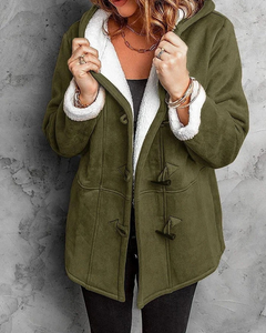 Warme Kapuzenjacke für Damen | Winter in Hellgrün